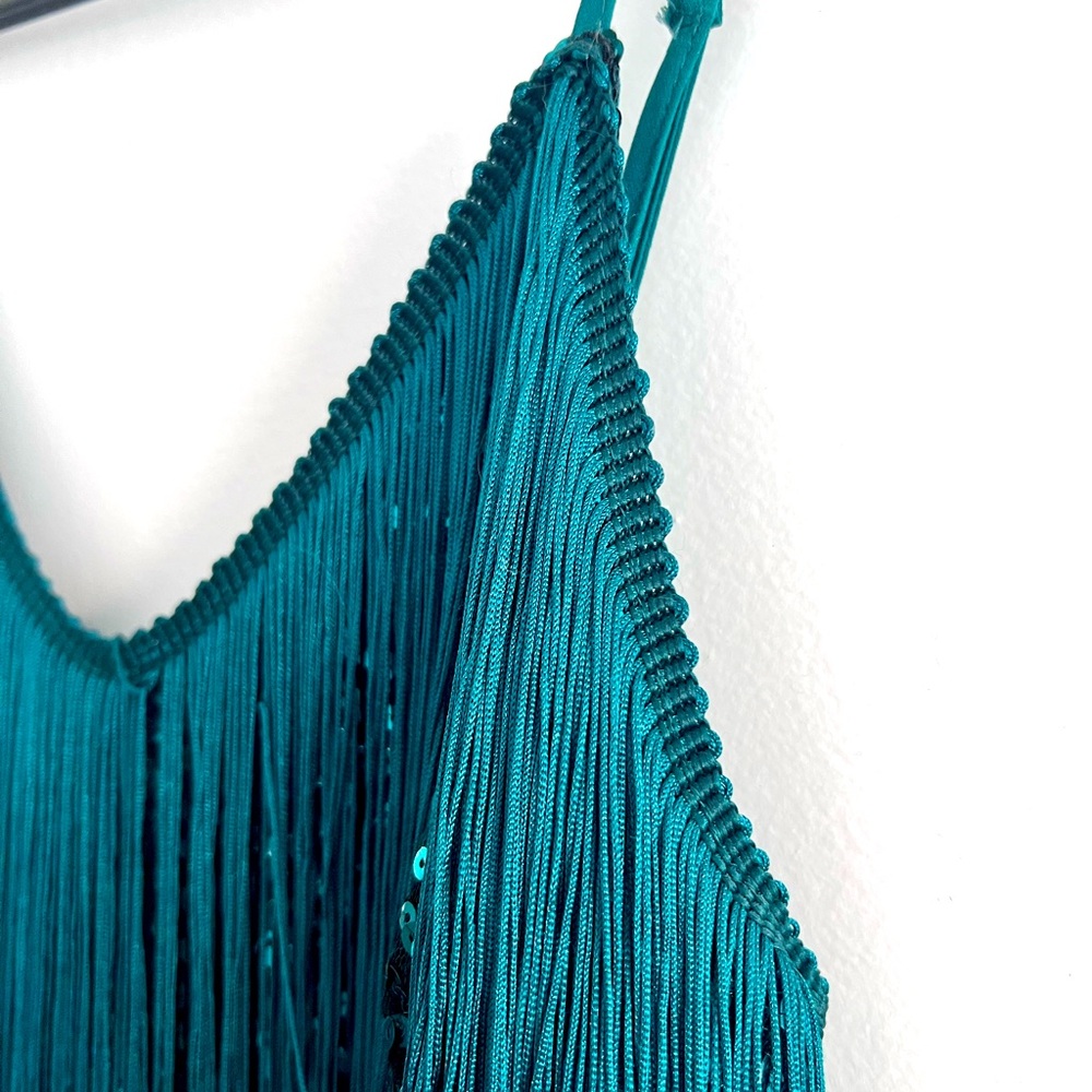 GREEN/Emerald FRINGE sequined Dress